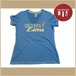 Women's Detroit Lions V-Neck Short Sleeve Tee